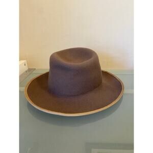 Brookes boswell felt hat Womens large rounded or cowboy pippin brown lightweight